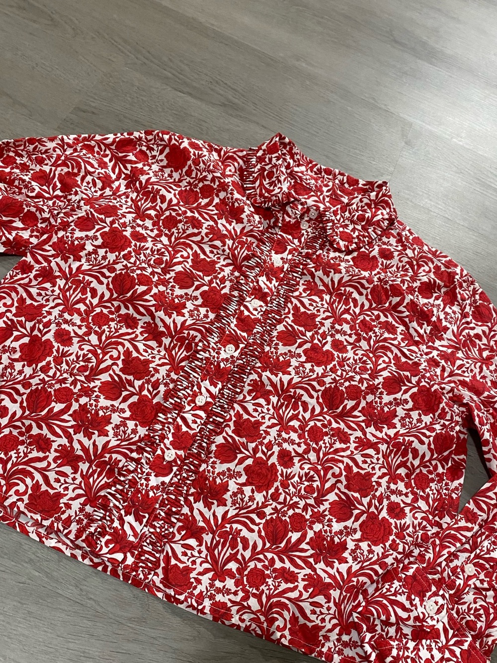 J. Crew Cropped Garcon Button Up Shirt in Liberty Sambourne Fabric Size 6 - Picture 5 of 10